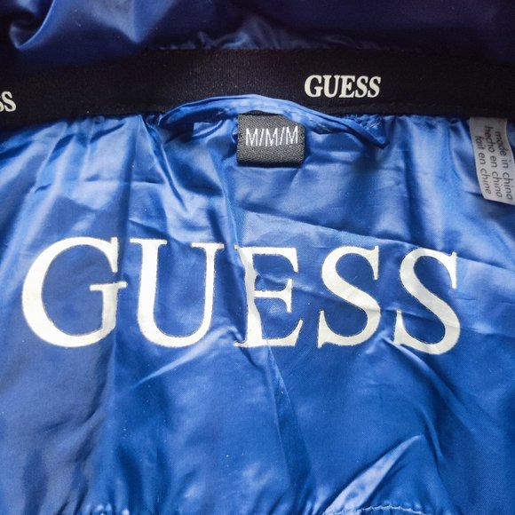 Guess puffer weatherproof jacket dark blue and black women's size M - Picture 5 of 9